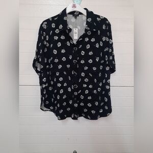 NWT Talbots Ladies Short Sleeve Button Down Top
